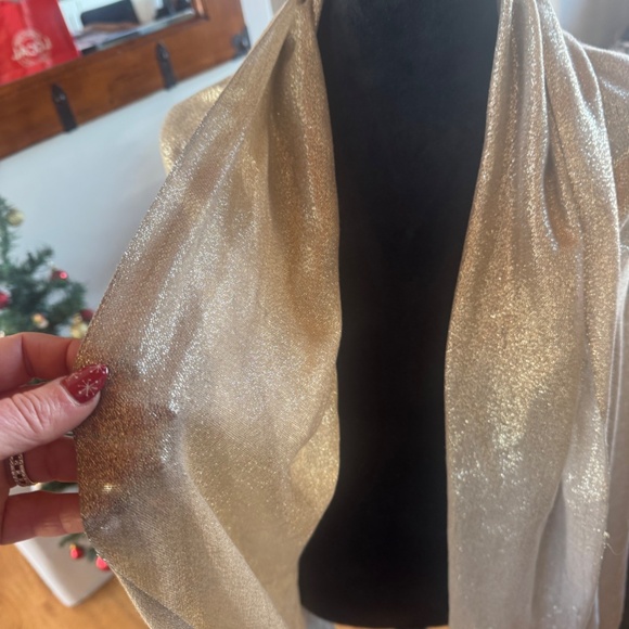 TARGET WOMEN'S GOLD SHEER SHAW BRAND NEW PERFECT FOR HOLIDAY EVENTS & PARTIES - Picture 2 of 6